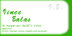 vince balas business card